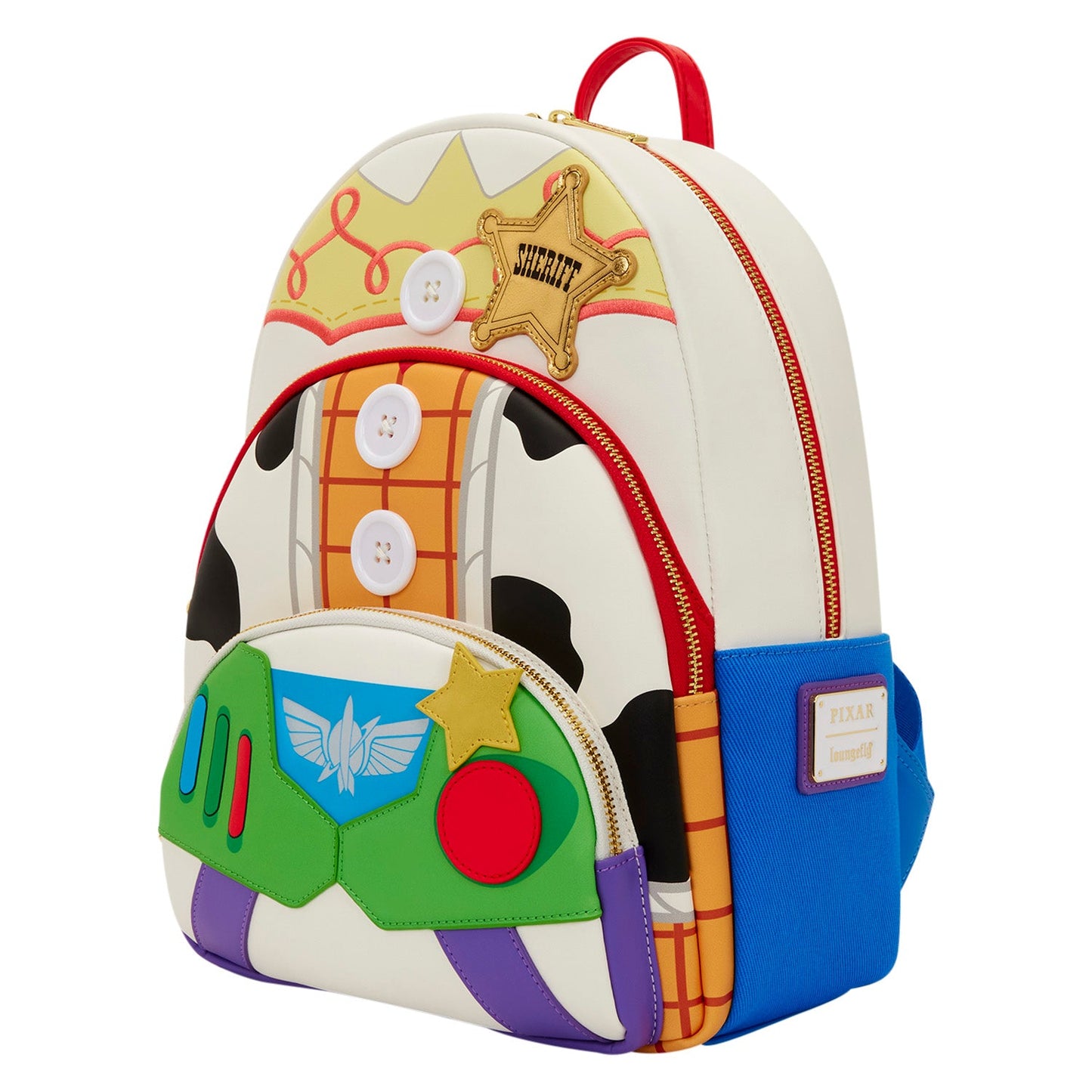 Loungefly Toy Story 5 Triple Pocket Jessie Woody Buzz Mid-Size Backpack