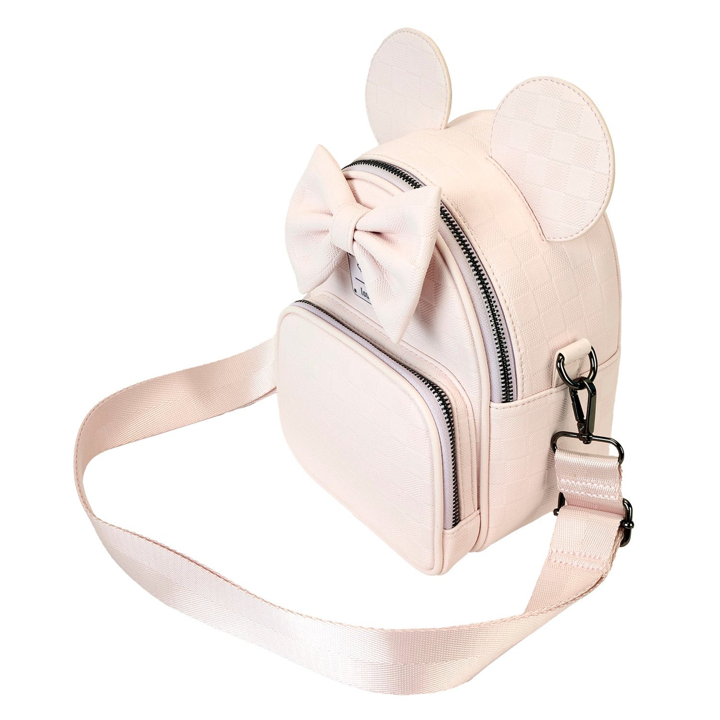 Loungefly Disney Minnie Mouse Checkered Texture Convertible Mini Backpack & Crossbody Bag