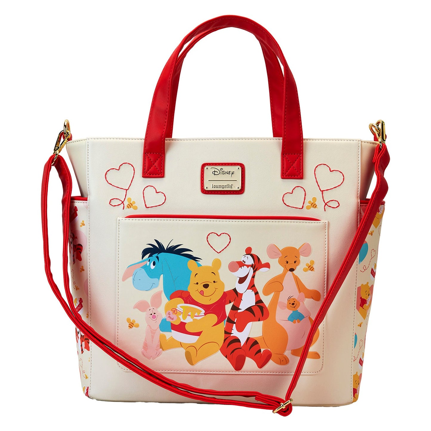 Loungefly Disney Winnie The Pooh & Friends Hearts Convertible Backpack & Tote Bag