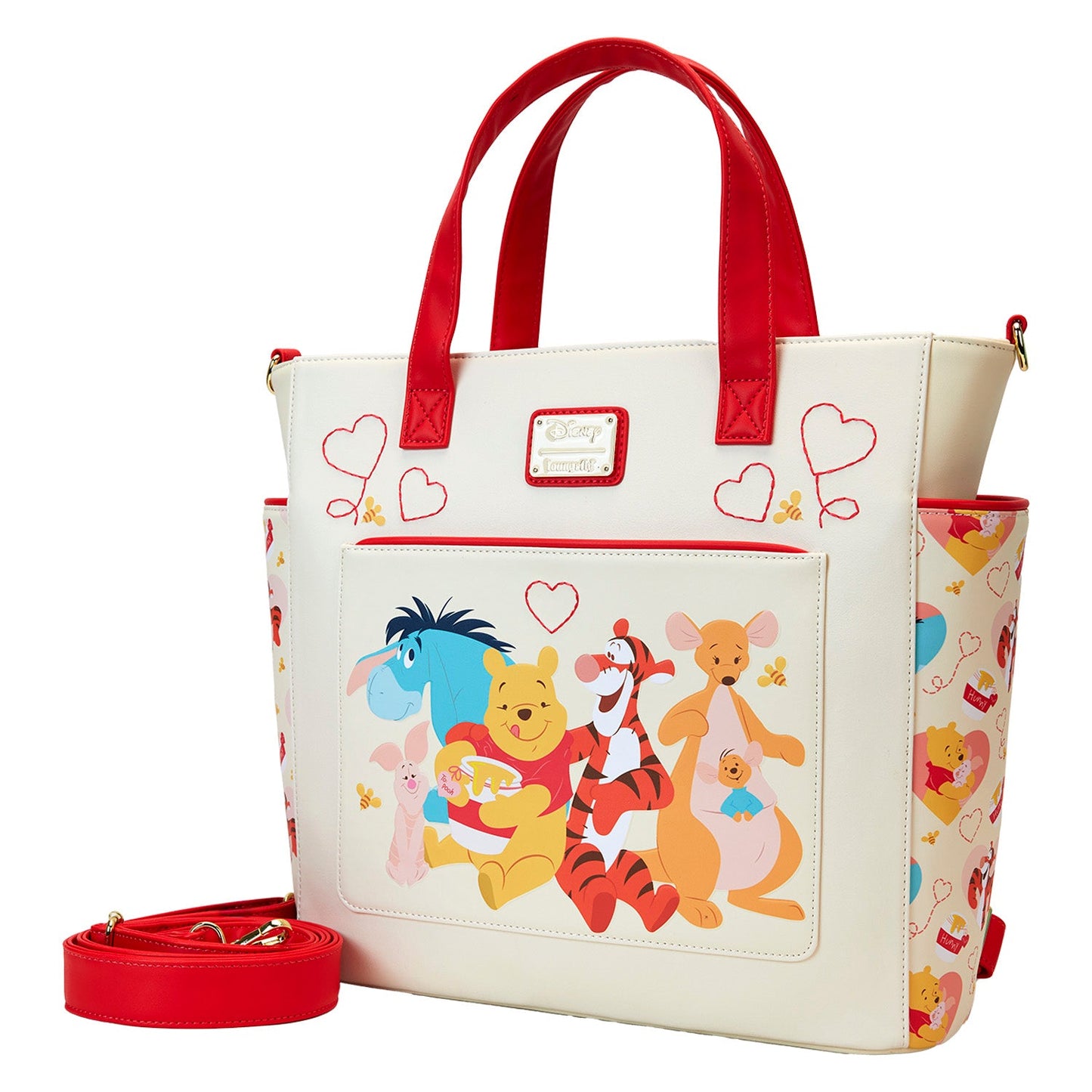Loungefly Disney Winnie The Pooh & Friends Hearts Convertible Backpack & Tote Bag