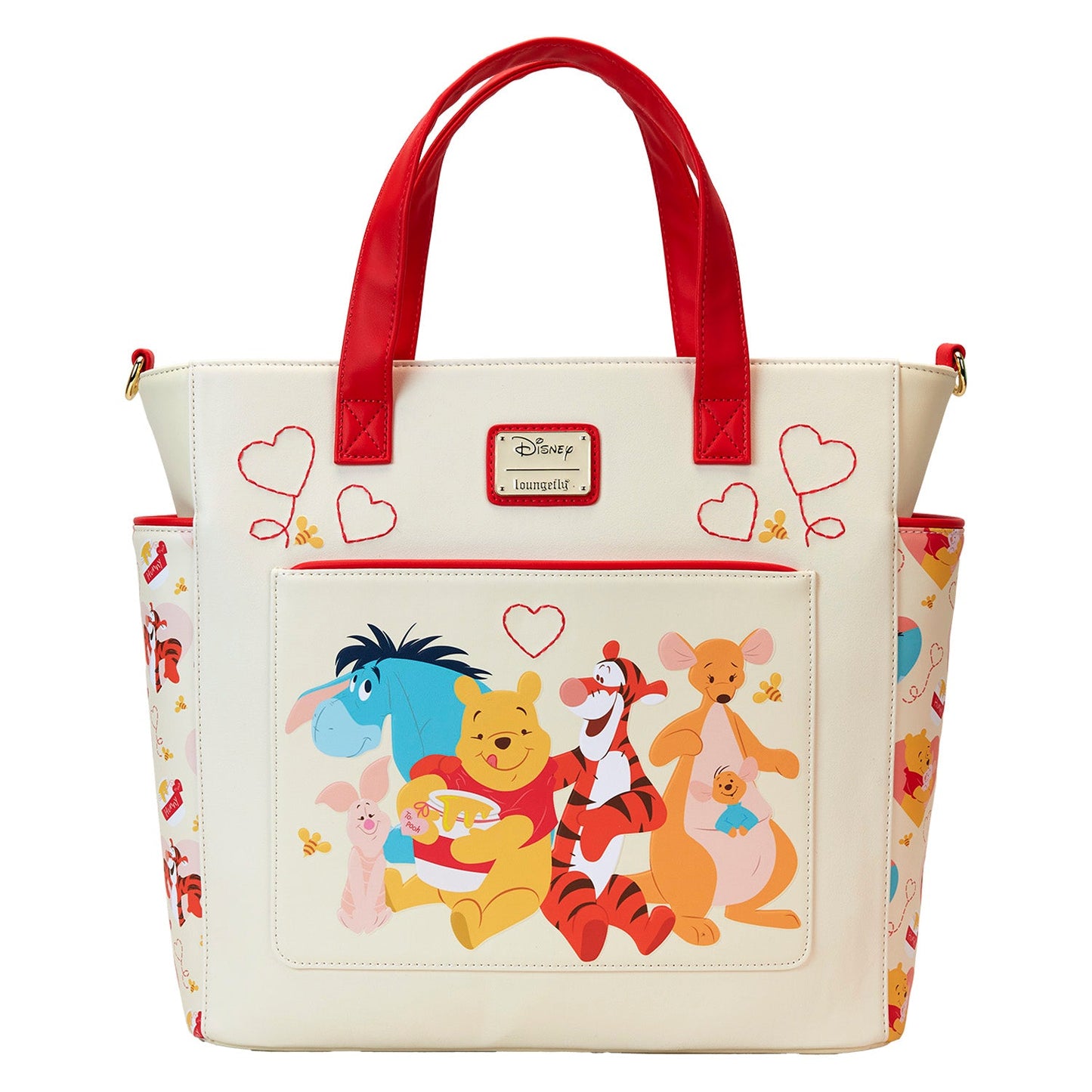 Loungefly Disney Winnie The Pooh & Friends Hearts Convertible Backpack & Tote Bag