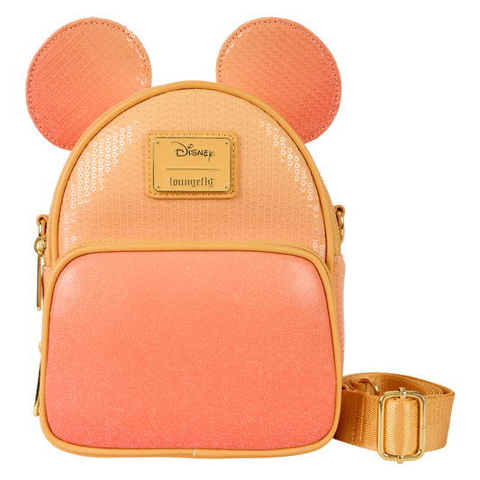 Loungefly Disney Mickey Mouse Glitter Sequin Convertible Mini Backpack & Crossbody Bag