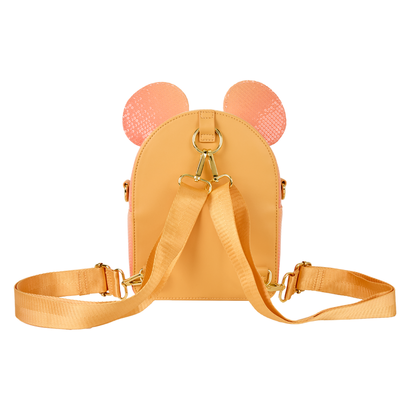 Loungefly Disney Mickey Mouse Glitter Sequin Convertible Mini Backpack & Crossbody Bag