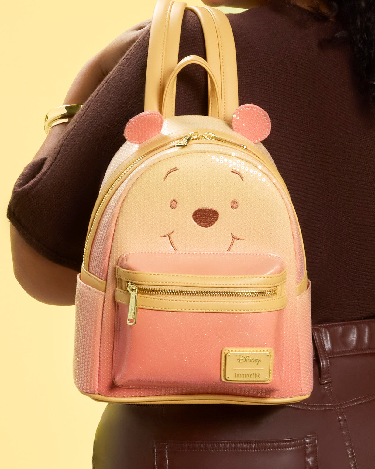 Loungefly Disney Winnie the Pooh Cosplay Sequin Glitter Mini Backpack