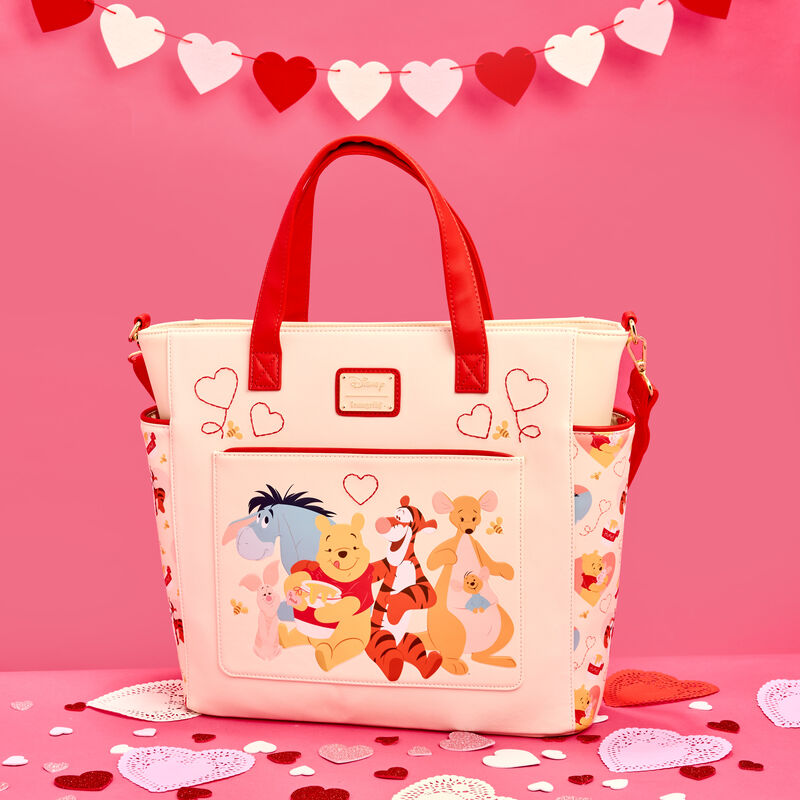 Loungefly Disney Winnie The Pooh & Friends Hearts Convertible Backpack & Tote Bag
