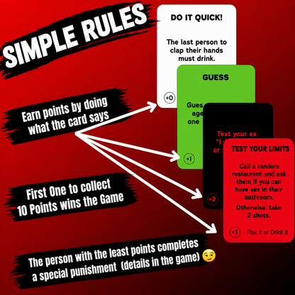 Risk It or Drink It Original Drinking Card Game for Adults – Party Game, Icebreaker Cards, Couples & Group Drinking Game