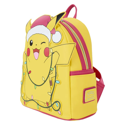 Loungefly Pokemon Santa Pikachu Christmas Lights Light-Up Mini Backpack