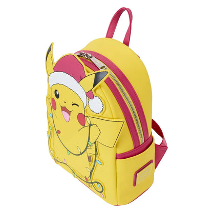 Loungefly Pokemon Santa Pikachu Christmas Lights Light-Up Mini Backpack